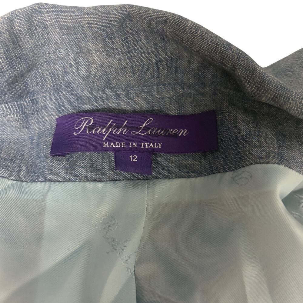 Ralph Lauren Collection Camden Chambray Indigo Blazer Double Breasted 12 - Picture 3 of 16